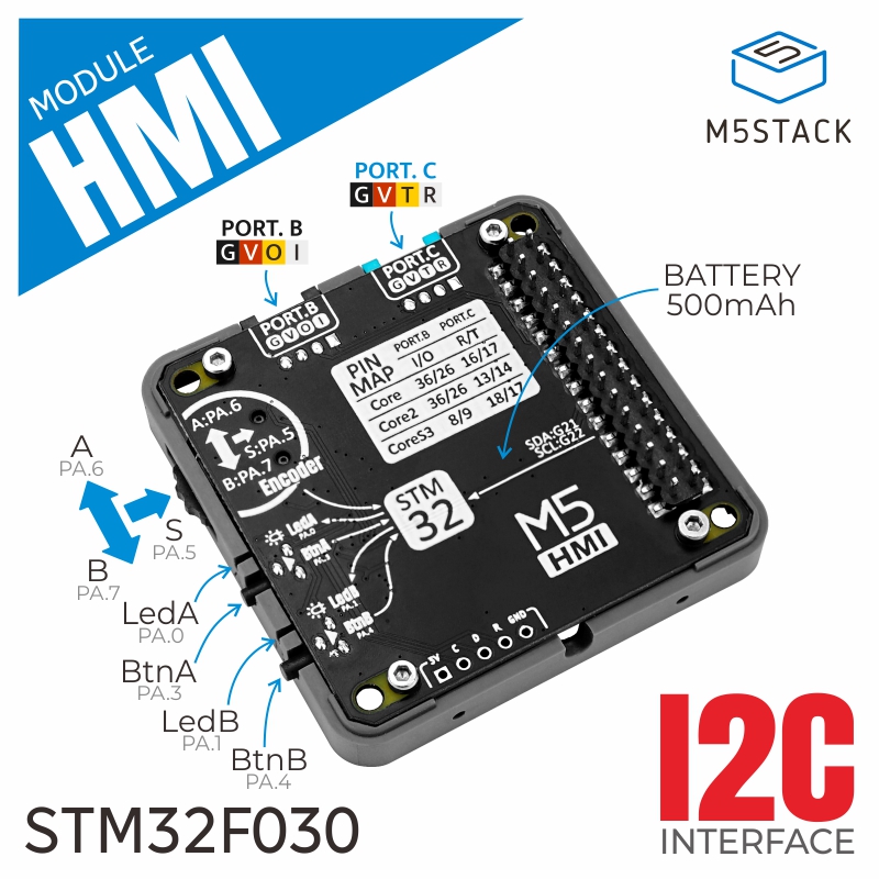 M5Stack - Módulo HMI oficial M5Stack com codificador
