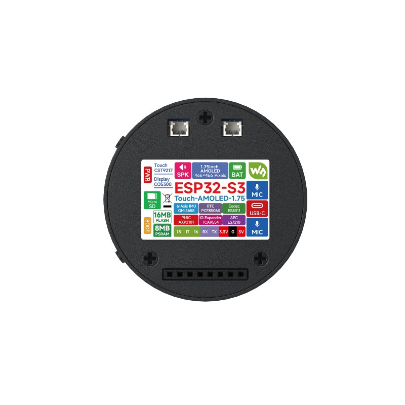 Display Touch AMOLED Redondo d - Waveshare Esp32 avaliação e preço